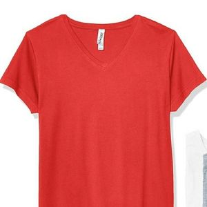 Red cotton v-neck t 100% cotton